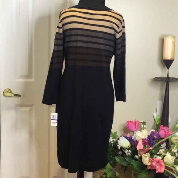 🆕NWT Connected Black/Brown Sweater Dress, XL - Picture 4 of 9